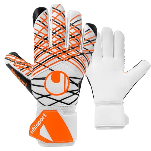 uhlsport Classic Soft HN Comp Fußball Torwarthandschuhe für Kinder und Herren, Torwart-Handschuhe, Fussball-Handschuhe mit Handgelenkfixierung und Half Negative Innennahtkonstruktion von uhlsport