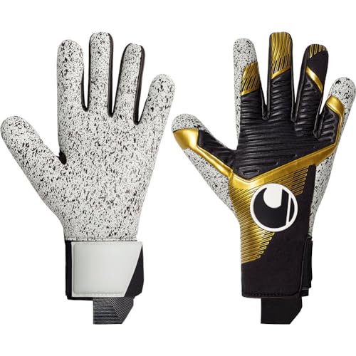 uhlsport Equipment - Torwarthandschuhe Powerline Elite Supergrip+ HN TW-Handschuhe schwarzgoldweiss 7,5 von uhlsport