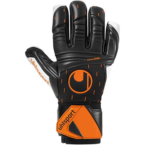 uhlsport Speed Contact Supersoft HN Halb-negativ Torwarthandschuhe Fußball schwarz/weiß/Fluo orange Größe 5.5 von uhlsport