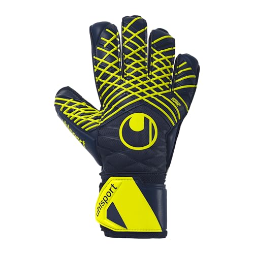 uhlsport Fußball Torwarthandschuhe Prediction Supersoft, Marine/weiß/Fluo gelb von uhlsport