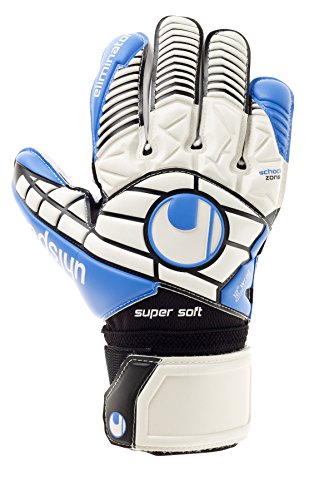 uhlsport Handschuhe Eliminator Supersoft, weiß/Schwarz/Energy blau, 9.5 von uhlsport