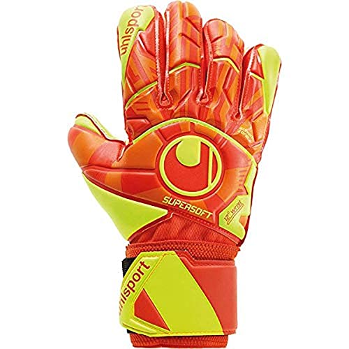 uhlsport Herren Impulse Supersoft Handschuhe, Dynamic orange/Fluo gelb, 6 von uhlsport