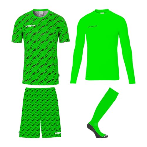 uhlsport Herren Progressive Torwart Set Trikot, Fluo Grün/Schwarz, XXL EU von uhlsport