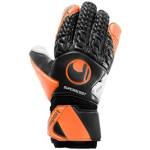 uhlsport Herren Super Resist Handschuhe, schwarz/Fluo orange/Weiß, 9.5 von uhlsport