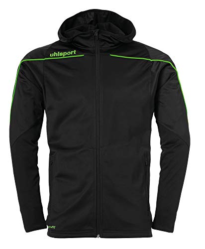 uhlsport Herren Stream 22 Track Hood Jacke, schwarz/Fluo grün, S von uhlsport