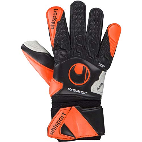 uhlsport Herren Super Resist Handschuhe, schwarz/Fluo orange/Weiß, 7 von uhlsport