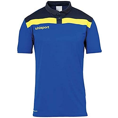 uhlsport Kinder Offense 23 Polo, azurblau/Marine/limonenge, 152 von uhlsport