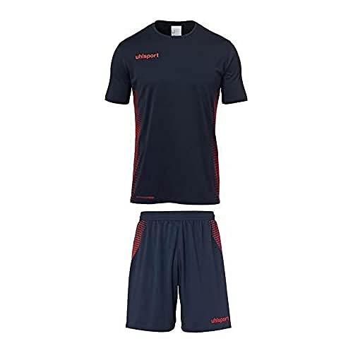 Uhlsport Kinder Score Trikot&Shorts Kit, Marine/Fluo rot, 152 von uhlsport