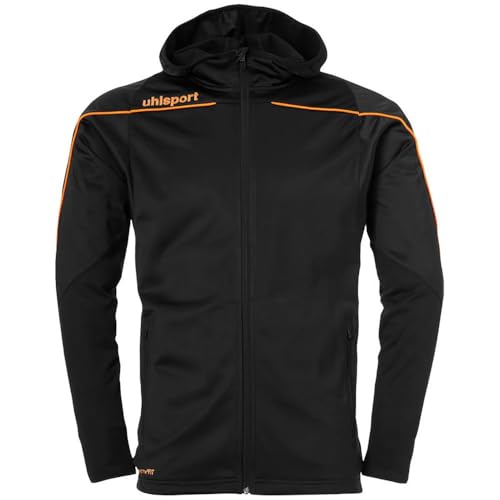 uhlsport Kinder Stream 22 Track Hood Jacke, schwarz/Fluo orange, 128 von uhlsport