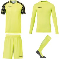 uhlsport Reaction Torwartset (Trikot+Baselayer+Shorts+Stutzen) fluo gelb/schwarz 140 von uhlsport