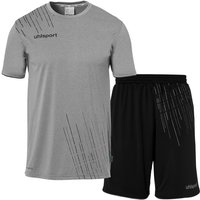 uhlsport Score 26 Set (Trikot+Shorts) Kinder 213 - dark grau melange/schwarz 164 von uhlsport
