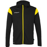 uhlsport Squad 27 Track Trainingsjacke mit Kapuze Kinder schwarz/limonengelb 140 von uhlsport