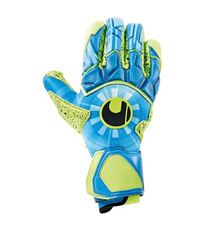 uhlsport Unisex – Erwachsene Control SUPERGRIP Finger Surround Torwarthandschuhe, Fußballhandschuhe, Radar blau/Fluo gelb/schw, 8 von uhlsport