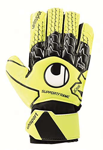 uhlsport Unisex – Erwachsene Soft SF JUNIOR Torwarthandschuhe, Fußballhandschuhe, Fluo gelb/schwarz/weiß, 7.5 von uhlsport