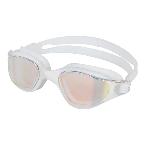 ulafbwur Schwimmbrille, Anti-Beschlag-Brille, ergonomisches Design, professioneller Anti-Beschlag, kein Auslaufen, UV-Schutz, weites Sicht-Schwimmen für Damen Weiß von ulafbwur