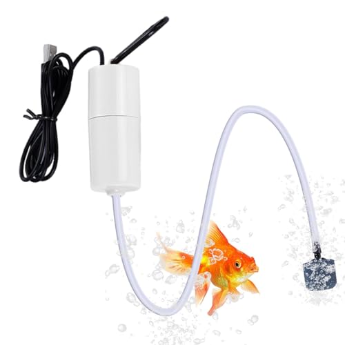 Sauerstoffpumpe für Aquarien - Geräuscharme wiederaufladbare USB-Luftpumpe für Aquarien,Sauerstoffversorgung für die Fischzucht für den Fischmarkt, Haushalt, LKW, Fahrzeug, Angeln Ulapithi von ulapithi
