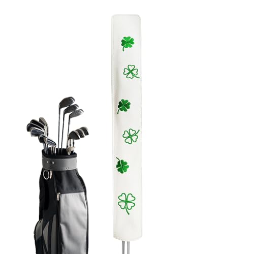 ulapithi Golf Alignment Stick Cover, Alignment Stick Schlägerhülle,Halter für Ausrichtungsstäbe aus PU-Leder mit Kleeblattmuster - Golfschläger-Schutz, Golf-Zielstock-Abdeckung von ulapithi