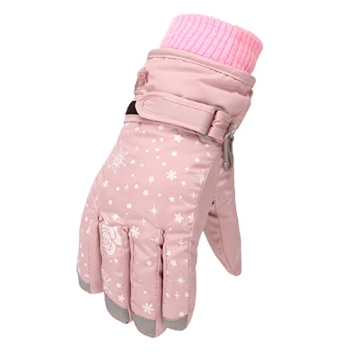 Handschuhe Kinder Snowboard Handschuhe Schneehandschuhe wasserdichte und Winddichte Winter Fäustlinge für Mädchen und Jungen Skifahren Snowboard Reiten Laufen Radfahren Hot Pink 4-9 Jahre von unilarinna