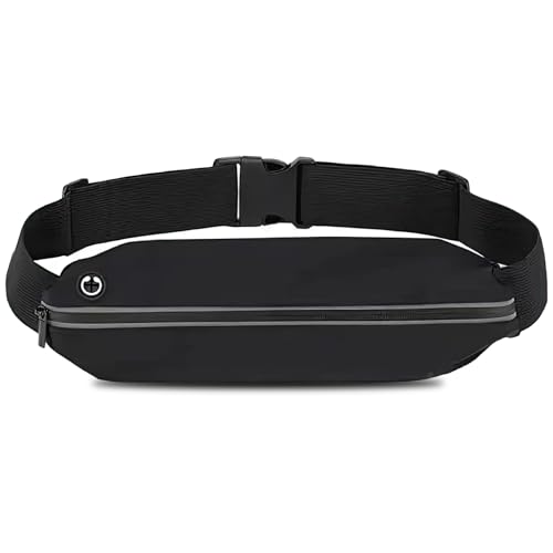 Laufgürtel für Handy – wasserdichte Lauftasche, Sportgürtel Hüfttasche für Joggen, Laufen, Fitness und Outdoor-Sportarten, Verstellbarer Gummiband für Taillenumfang von 40-95 cm (Schwarz) von unillea