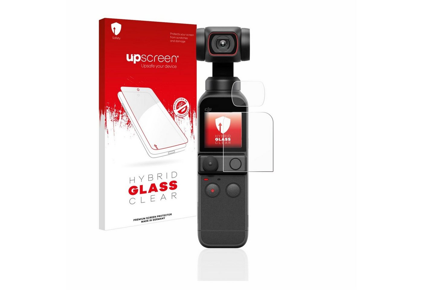upscreen flexible Panzerglasfolie für DJI Osmo Pocket 2 (Display + Linse), Displayschutzglas, Schutzglas Glasfolie klar von upscreen
