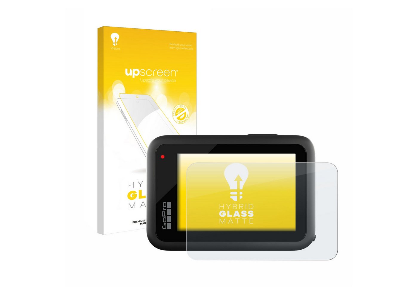 upscreen flexible Panzerglasfolie für GoPro Hero 10 Black, Displayschutzglas, Schutzglas Glasfolie matt entspiegelt von upscreen