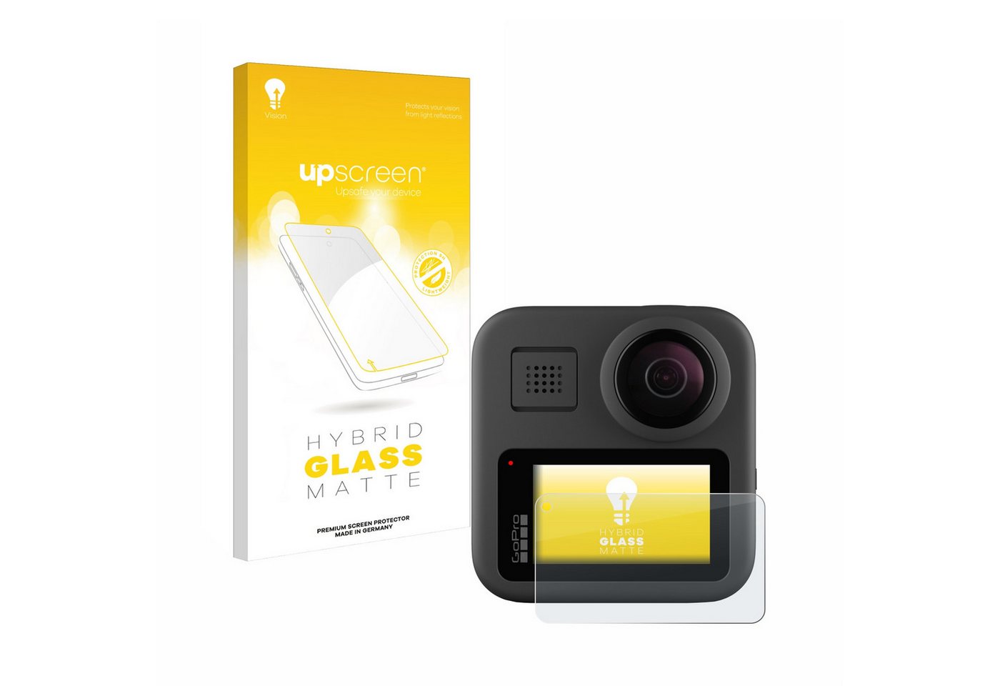 upscreen flexible Panzerglasfolie für GoPro Max, Displayschutzglas, Schutzglas Glasfolie matt entspiegelt von upscreen