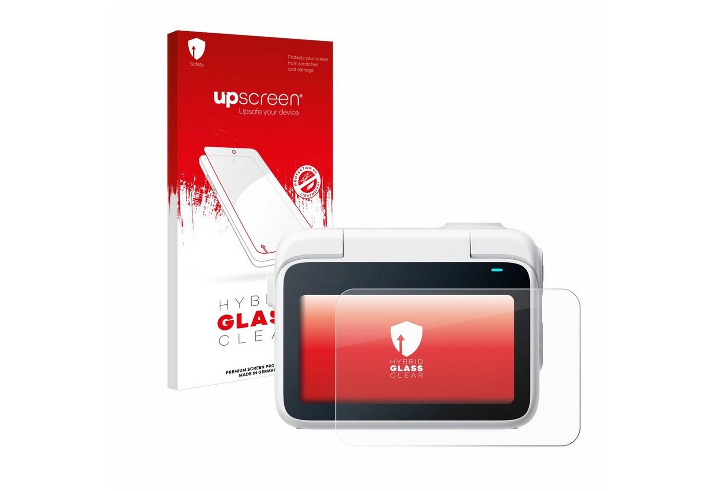 upscreen flexible Panzerglasfolie für Insta360 Go 3 Action Cam, Displayschutzglas, Schutzglas Glasfolie klar von upscreen