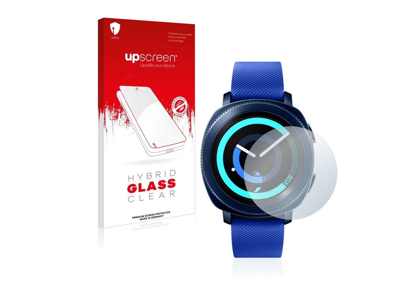 upscreen Panzerglasfolie für Samsung Gear Sport, Displayschutzglas, Schutzglas Glasfolie klar von upscreen
