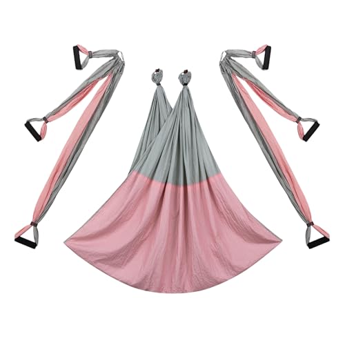 utaxuper Aerial Yoga Schaukel Set, hält 200 kg Kapazität, verstellbare Schaukel mit Kettenverlängerung, Sicherheits-Yoga-Hängematte für Ganzkörpertraining, Rosa von utaxuper