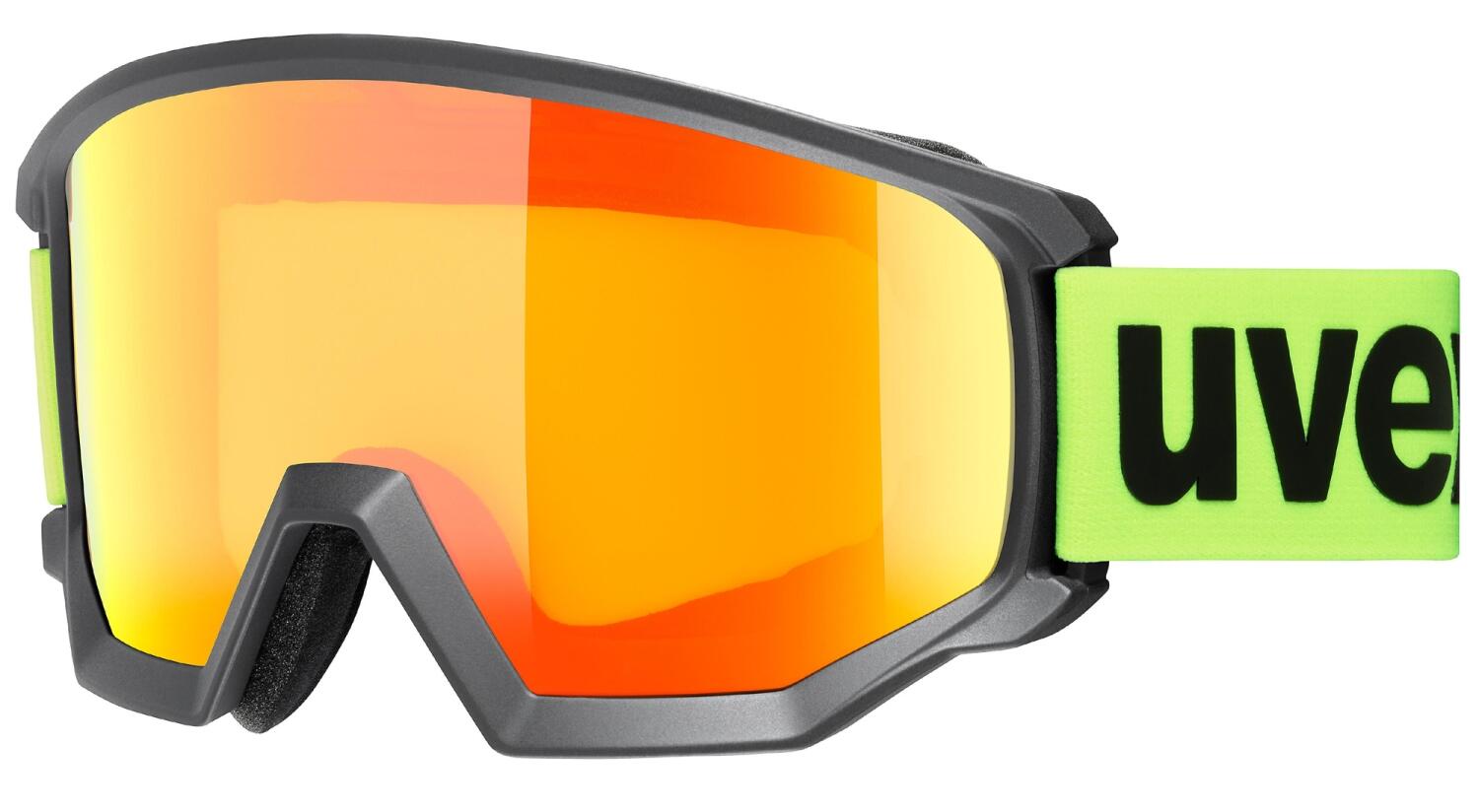 uvex Athletic CV Skibrille Brillenträger (Farbe: 3030 black matt, mirror orange/colorvision yellow (S1)) von uvex