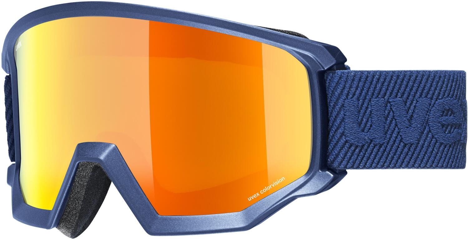 uvex Athletic CV Skibrille Brillenträger (Farbe: 4030 navy mat, mirror orange/colorvision green (S2)) von uvex