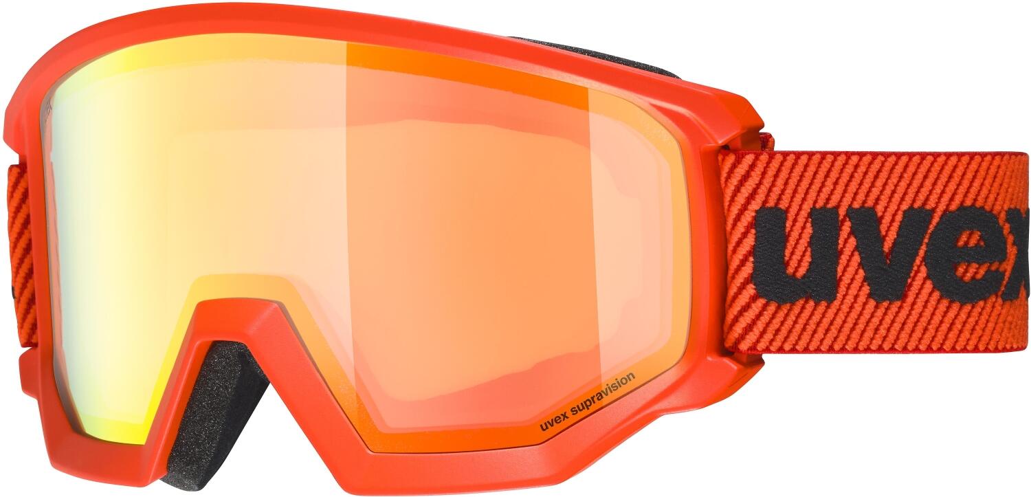 uvex Athletic FM Brillenträger Skibrille (3130 fierce red mat, mirror orange/orange (S2)) von uvex