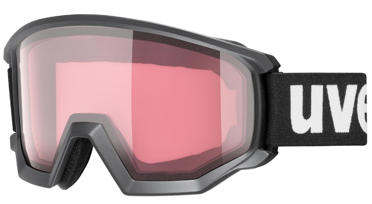 uvex Athletic Variomatic Skibrille Brillenträger (2030 black matt, variomatic pink clear (S2-3)) von uvex