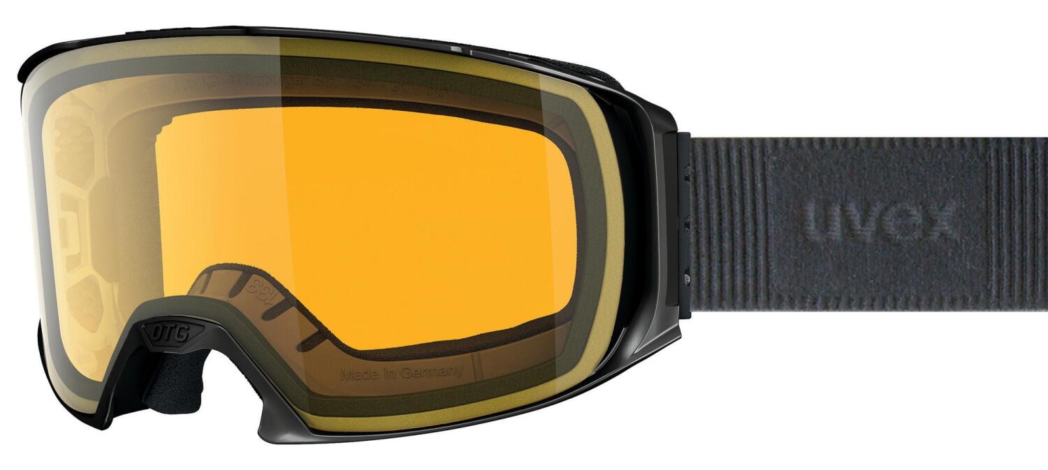 uvex Craxx Brillenträger Skibrille (2030 black mat, lasergold lite/clear (S1)) von uvex