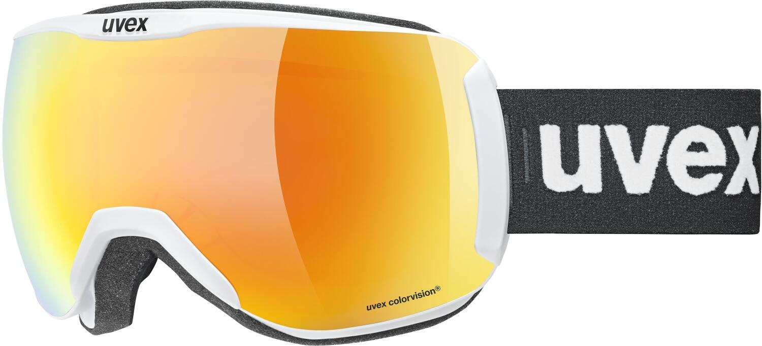 uvex Downhill 2100 CV Race Skibrille (1330 white mat, mirror orange/colorvision green (S2)) von uvex