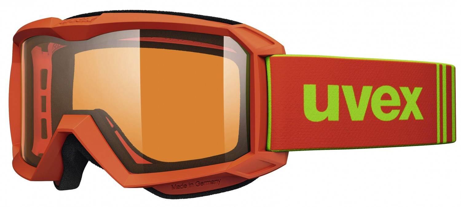 uvex Flizz Lasergold Kinderskibrille (3012 orange mat, lasergold clear (S2)) von uvex