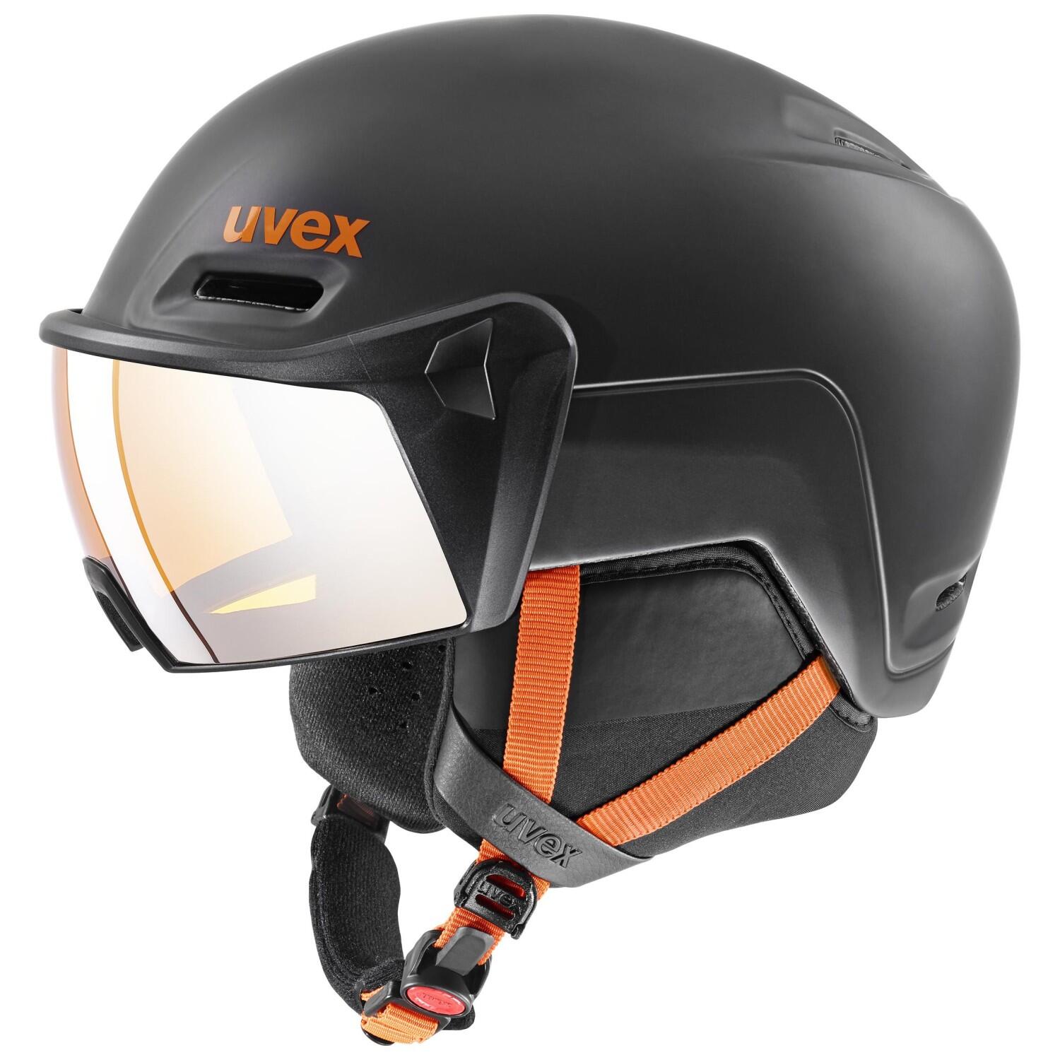 uvex HLMT 700 Visor Skihelm (52-55 cm, 60 dark slate/orange mat) von uvex