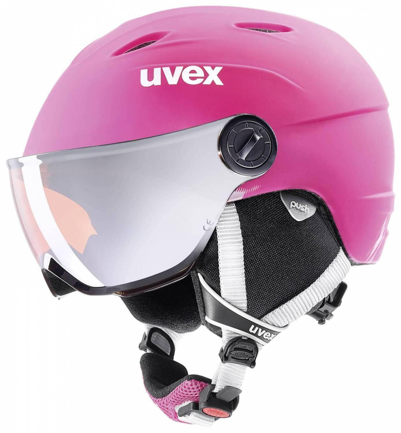 uvex Junior Visor Pro Kinderskihelm (52-54 cm, 90 pink mat) von uvex
