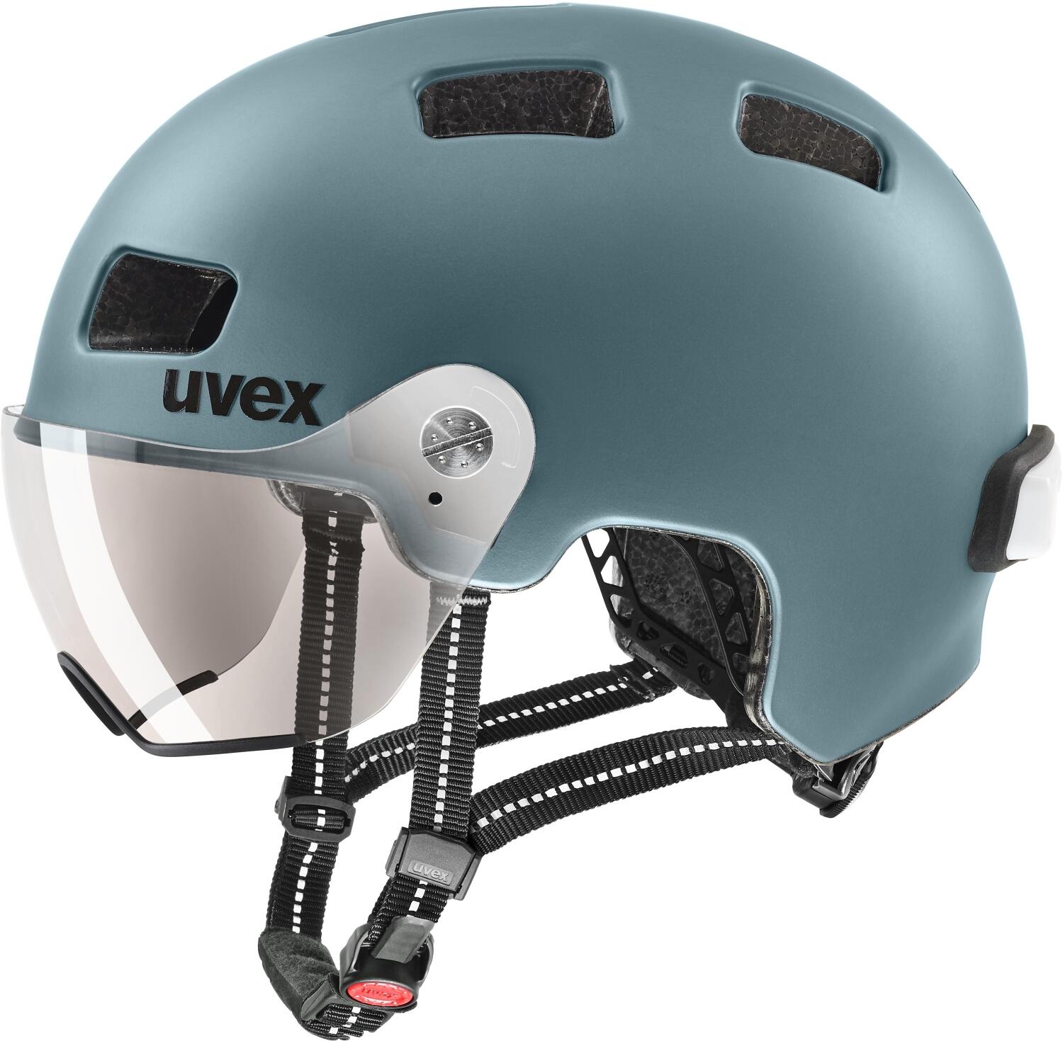 uvex Rush Visor Fahrradhelm (55-58 cm, 04 deep/turquoise matt) von uvex