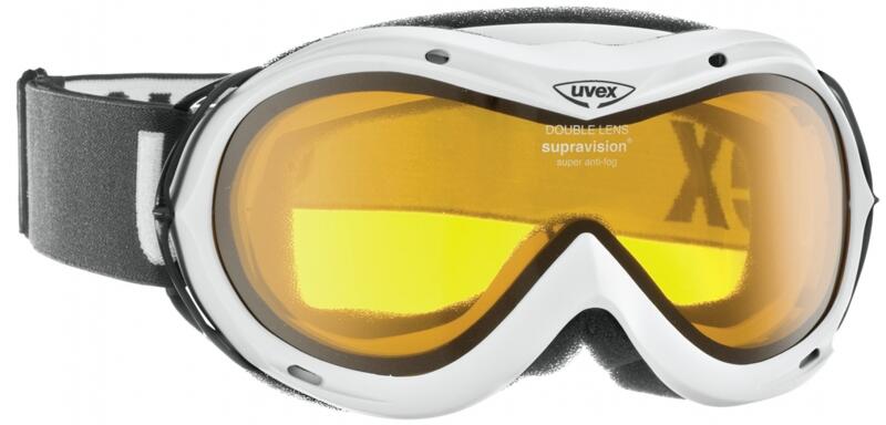 uvex Skibrille Hurricane (0129 white, double lens/lasergold lite (S1)) von uvex