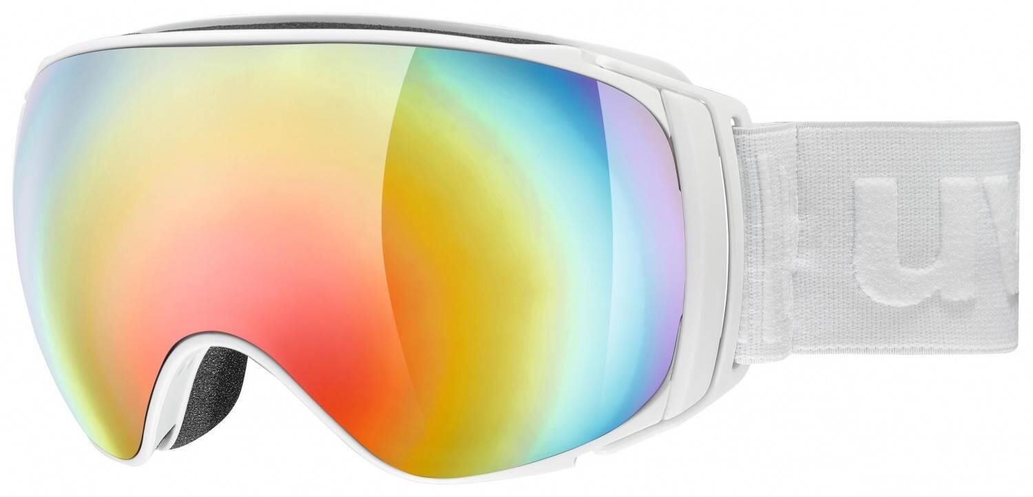 uvex Sportiv Full Mirror Skibrille (1030 white mat, mirror rainbow/clear (S3)) von uvex