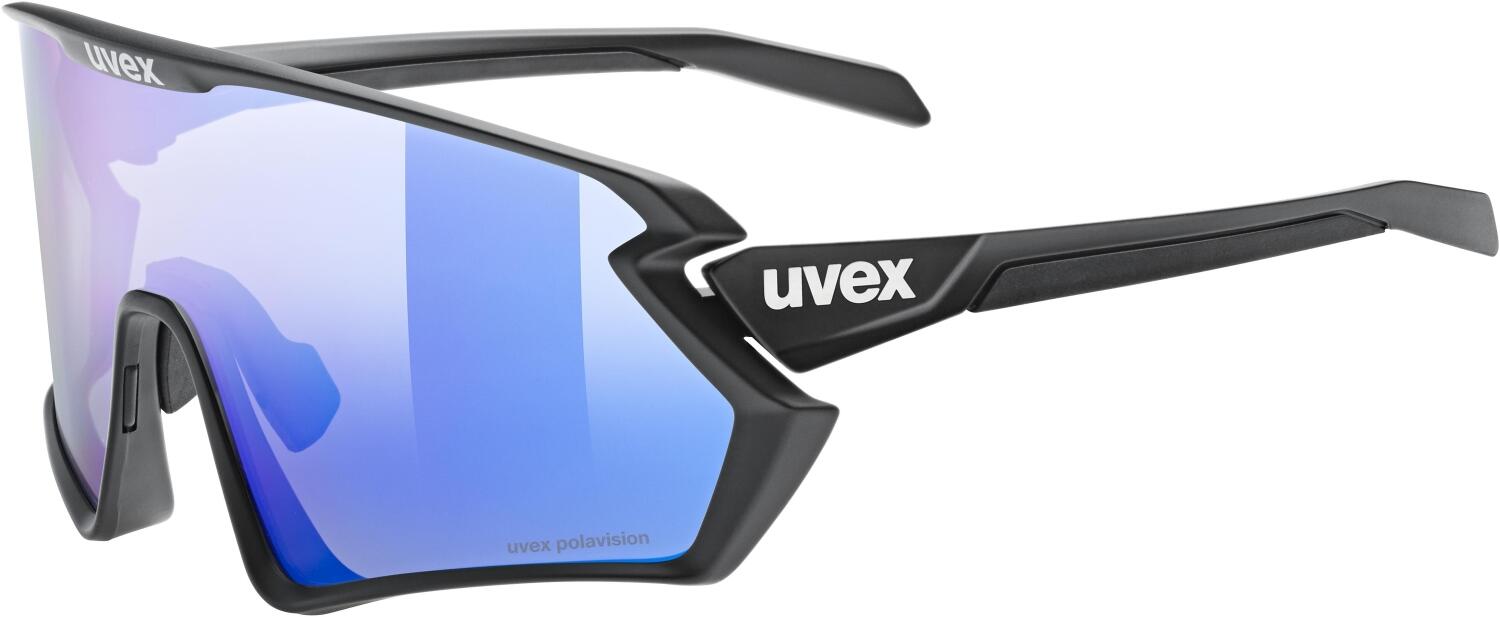 uvex Sportstyle 231 2.0 Polavision Sportbrille (2240 black matt, polavision/mirror blue (S3)) von uvex