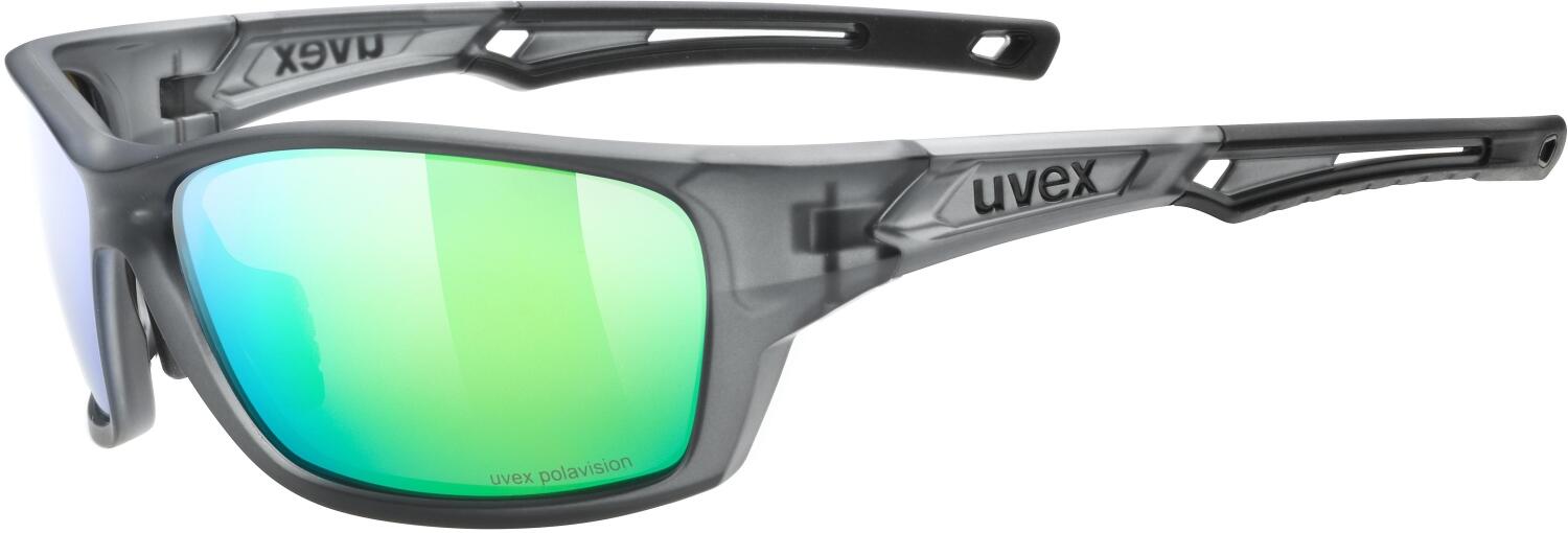 uvex Sportstyle 232 Polavision Sonnenbrille (5170 smoke mat, polavision, mirror green (S3)) von uvex