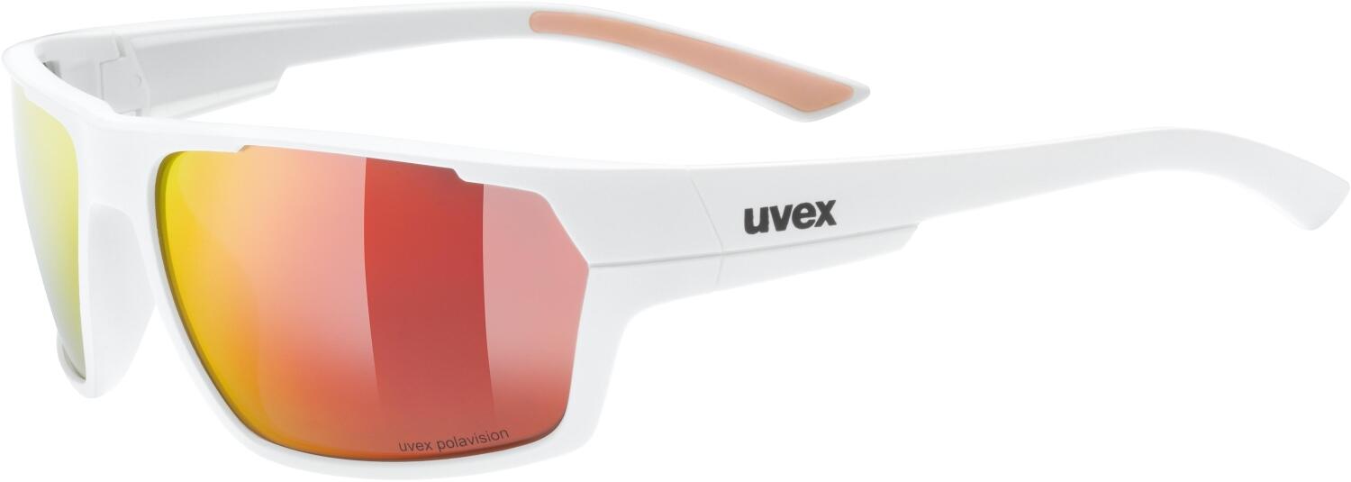 uvex Sportstyle 233 Polavision Sonnenbrille (8830 white matt, polavision, mirror red (S3)) von uvex