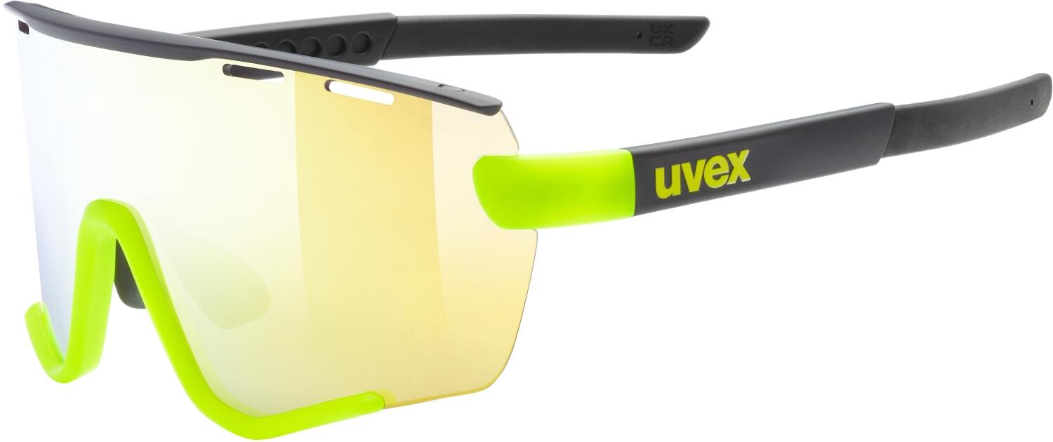 uvex Sportstyle 236 Set Sportbrille (2616 black/yellow matt, mirror yellow (S2), clear (S0)) von uvex