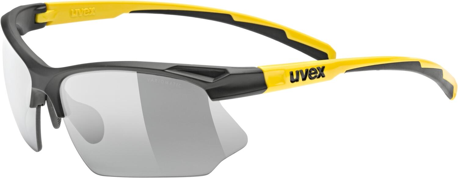 uvex Sportstyle 802 Variomatic Sportbrille (2601 black matt/sunbee, variomatic smoke (S1-3)) von uvex