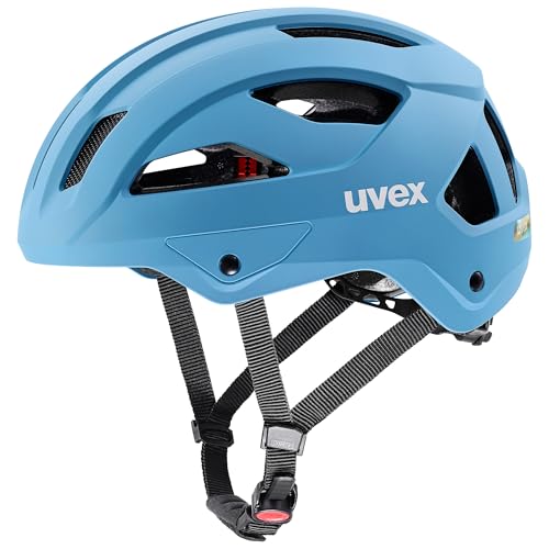 uvex Stride - robuster Fahrradhelm für Damen und Herren - individuelle Größenanpassung - erweiterbar mit LED-Licht & Schirm - Azure matt - 56-59 cm von uvex
