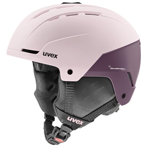 uvex Stance - robuster Skihelm für Damen und Herren - individuelle Größenanpassung - optimierte Belüftung - Powder-Plum matt - 54-58 cm von Uvex