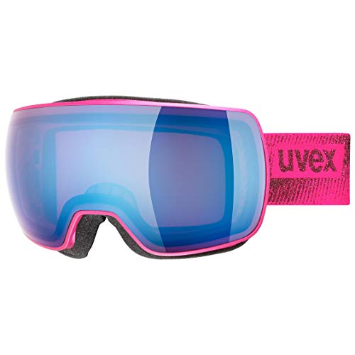 uvex compact FM - Skibrille für Damen und Herren - beschlagfrei - verzerrungs- & beschlagfrei - pink matt/blue-rose - one size von Uvex