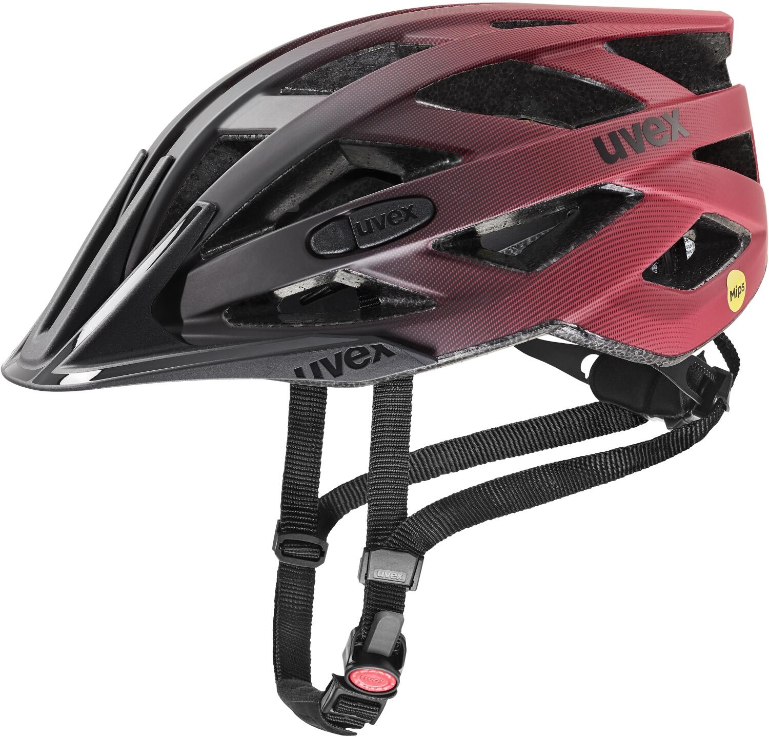 uvex i-vo cc MIPS Fahrradhelm (52-57 cm, 06 black/red matt) von uvex